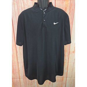 Nike Dri-Fit Mens XL Black Polo Standard Fit Baseball Collar